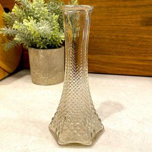 Vintage Glamorous Diamond Pattern Bud Vase: 6"
